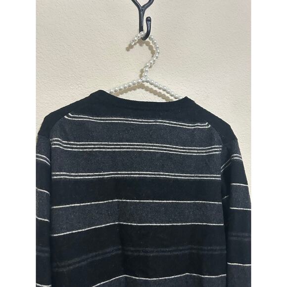 Cezani Cashmere Sweater Men's Size Large 2 Ply Neutral Striped Pullover Top - Picture 7 of 8